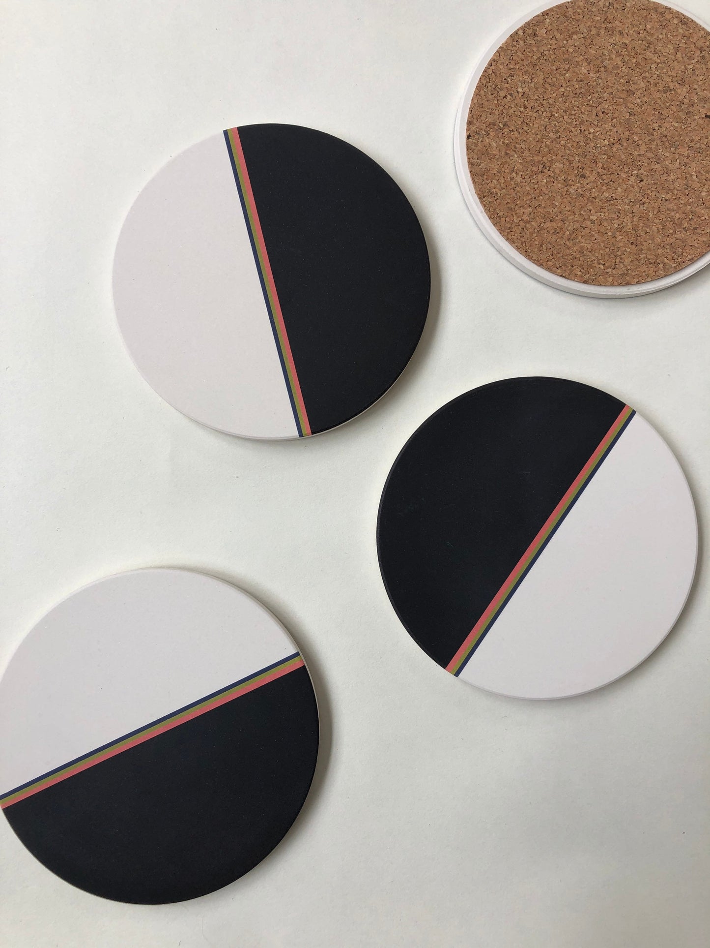 DIPPED COASTERS set of 4 ceramic absorbent coasters