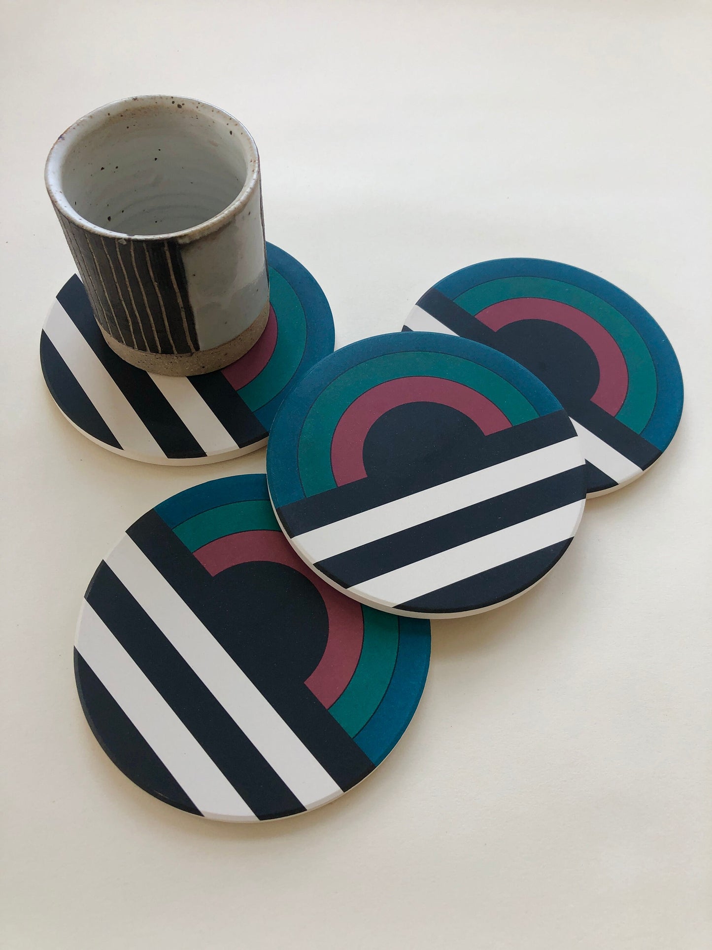 ELEMENT COASTERS set of 4 ceramic absorbent coasters
