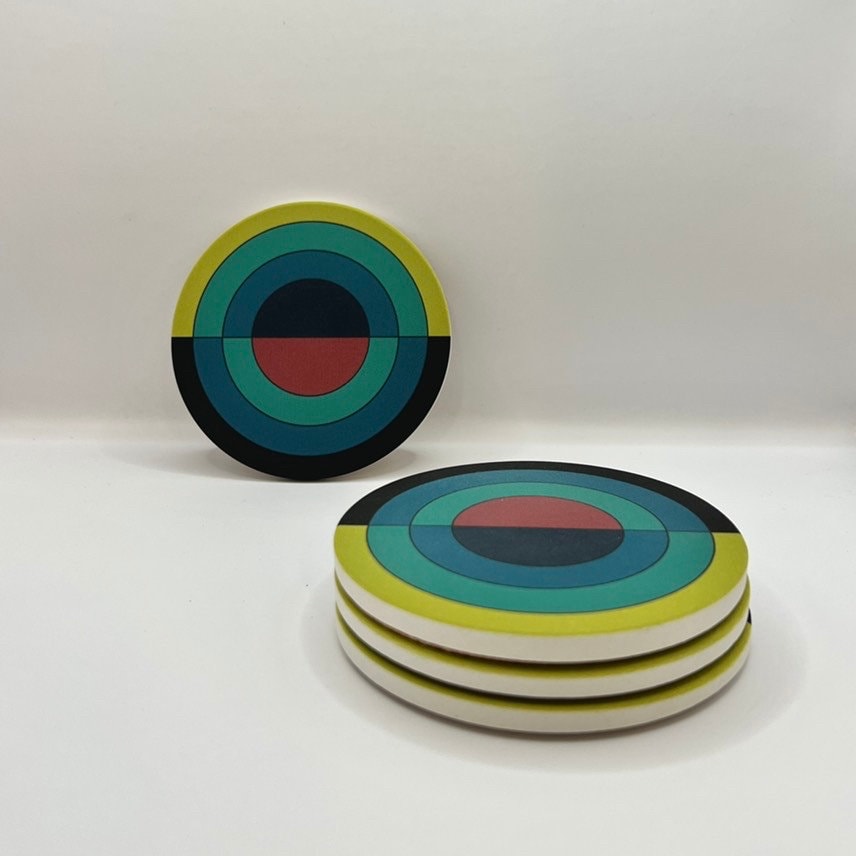ARCS COASTERS set of 4 ceramic absorbent coasters