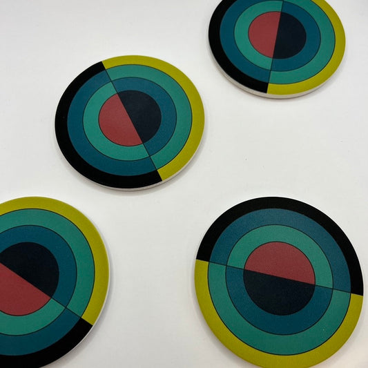 ARCS COASTERS set of 4 ceramic absorbent coasters