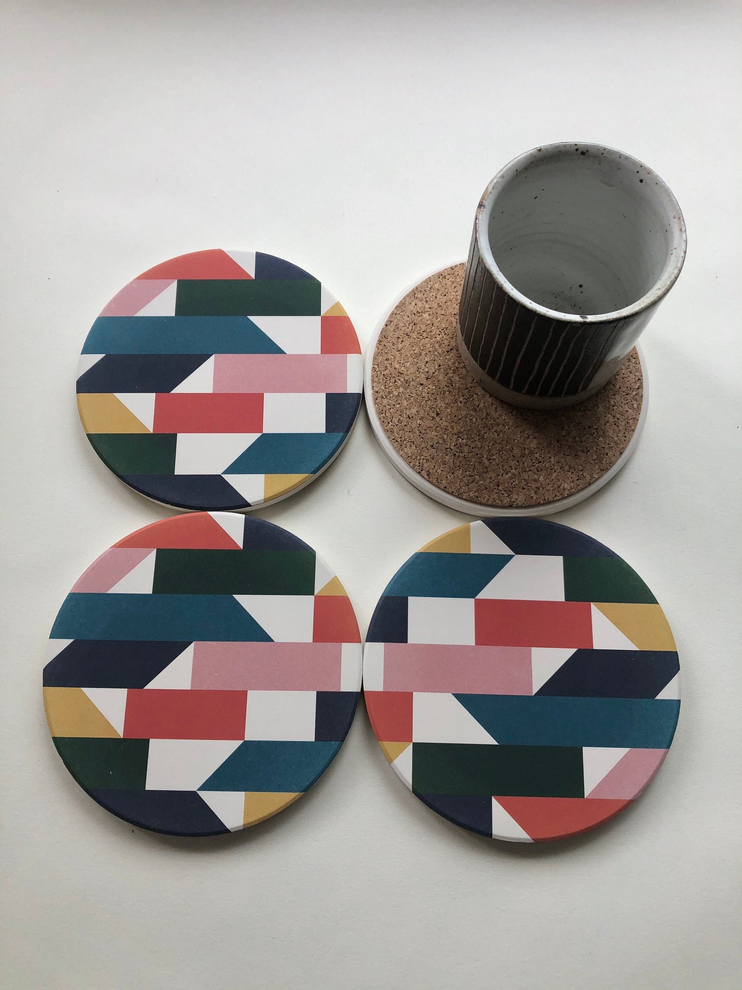 MOSAIC COASTERS set of 4 ceramic absorbent coasters