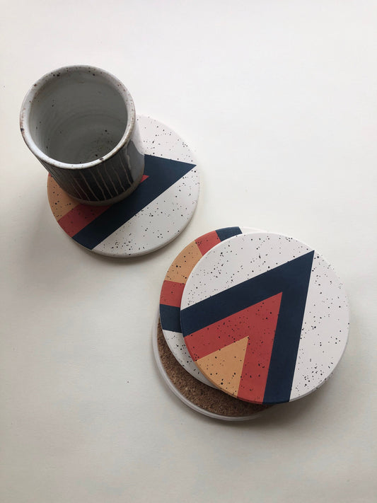 ARROW COASTERS set of 4 ceramic absorbent coasters