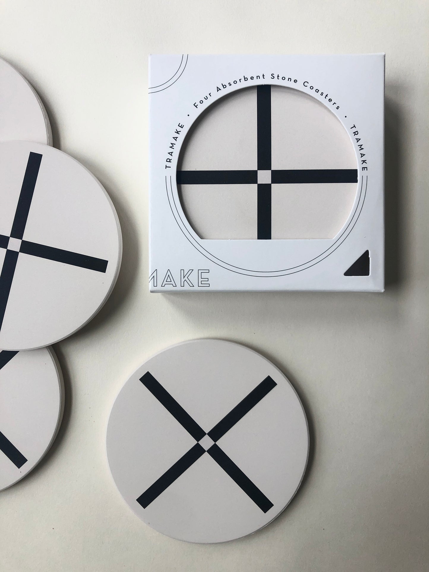 PLUS COASTERS set of 4 ceramic absorbent coasters